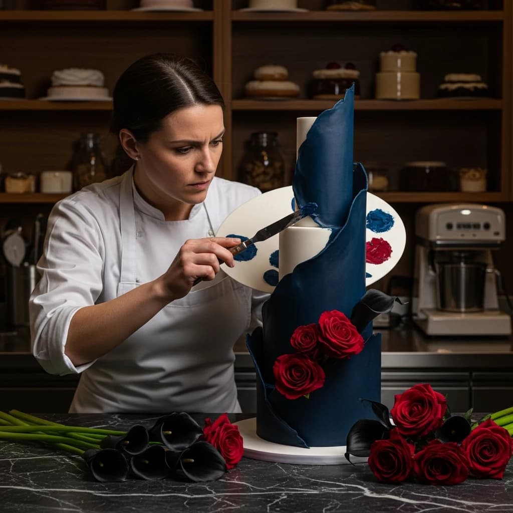 Midnight Floral Sculpture